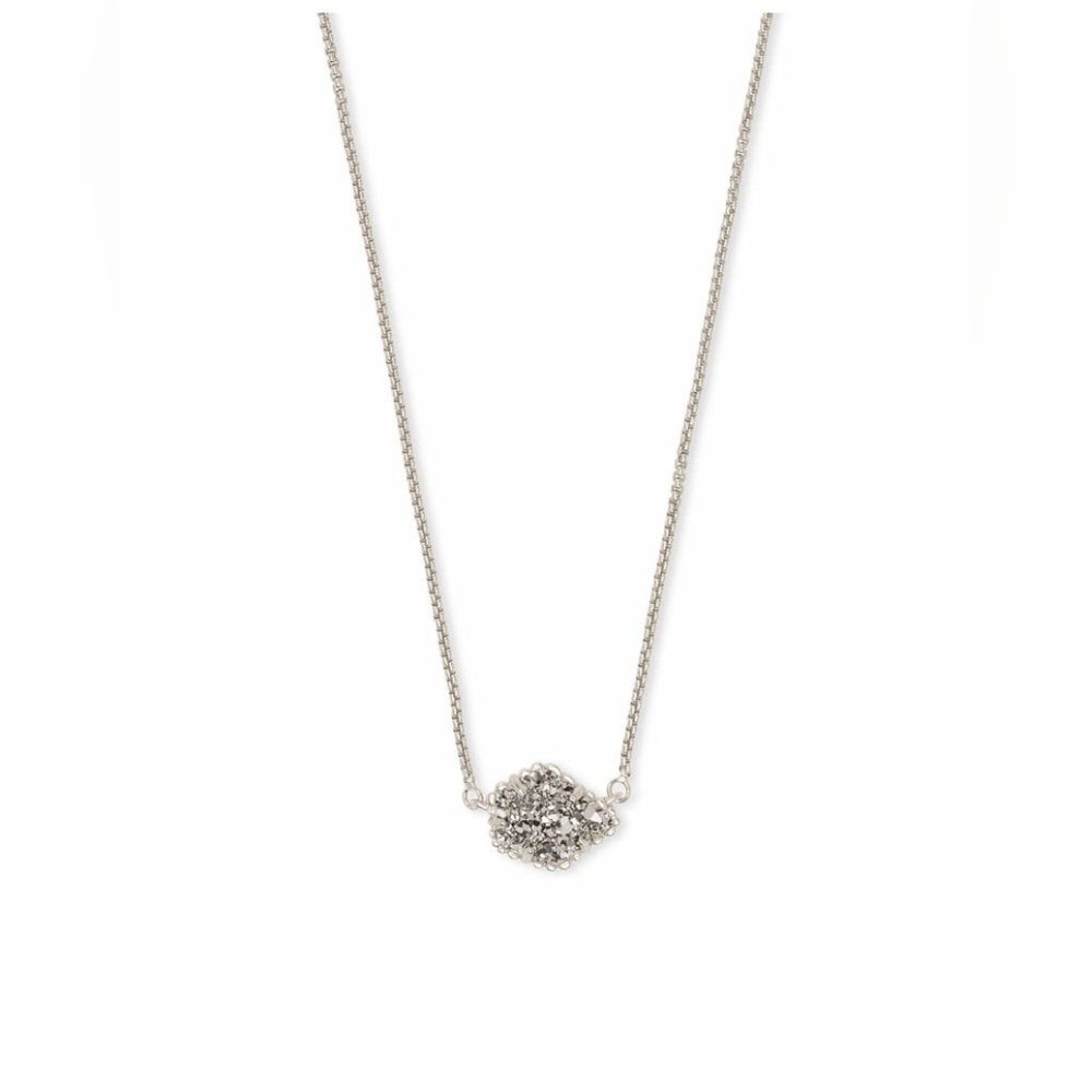 Kendra Scott Tess pendant necklace, Rhodium/Platinum Drusy